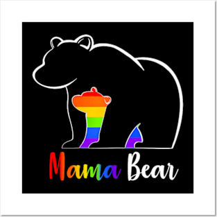 LGBT Mama Bear Gay Pride Equal Rights Mom Love Hug Posters and Art